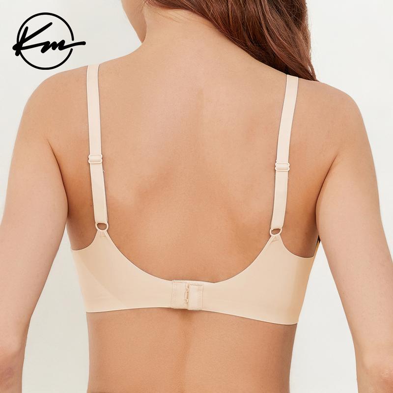 KatchMe Women's Soft Solid Seamless Adjustable Strap Wirefree Push-Up Bra, Non-Wired 3 4Coverage Bra, Suitable for All Seasons, Breathable Bralette Womenswear Underwear Lady Comfort